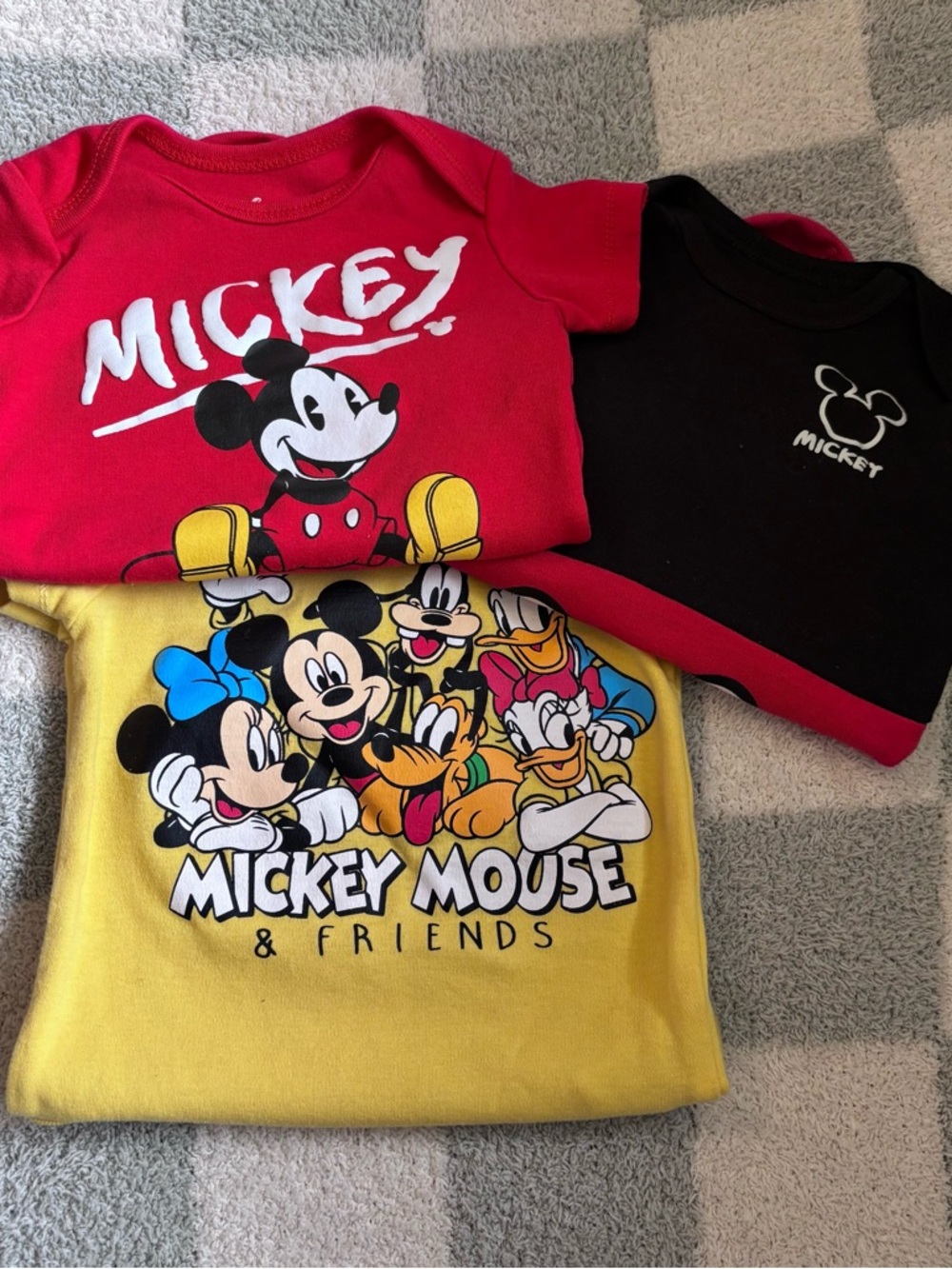 Set of 3 Disney Mickey Mouse Short Sleeve Onesies